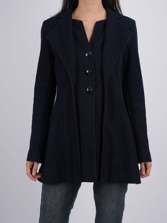 Chanel Navy Blue CC Logo Jacket FR 34