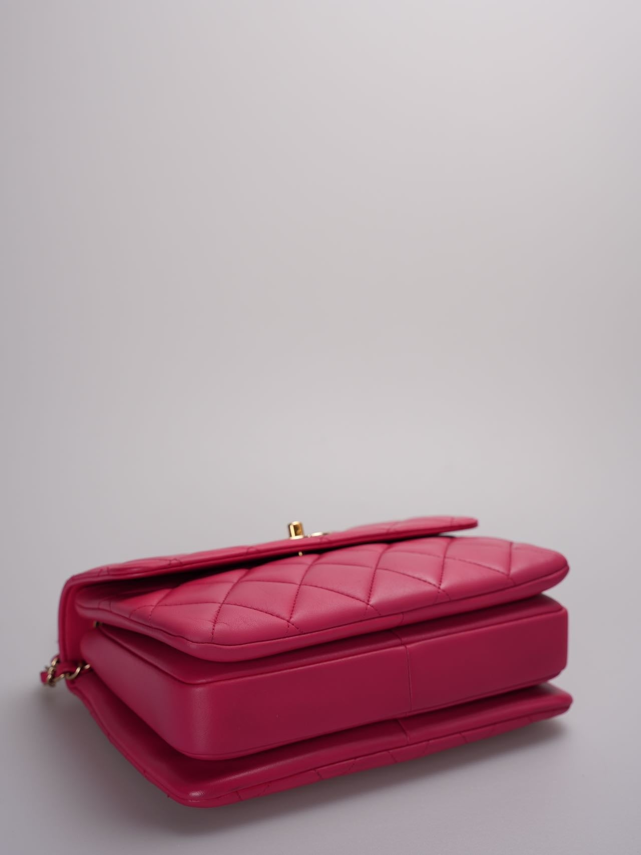 Chanel Trendy cc bag in hot pink with gold hardware in small size