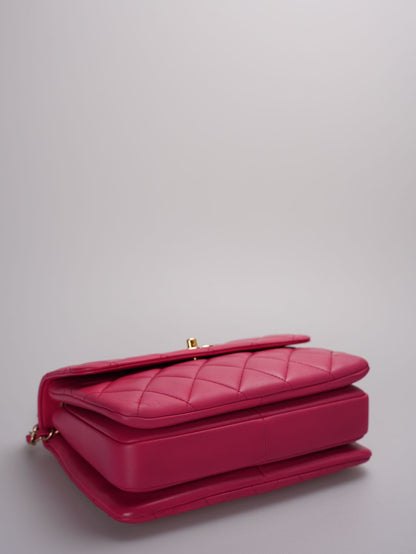 Chanel Trendy cc bag in hot pink with gold hardware in small size