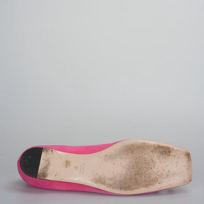 Gucci - Dionysus Pink Suede Flats 37