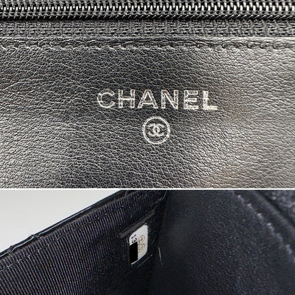 Wallet on chain 2.55 cuir verni noir