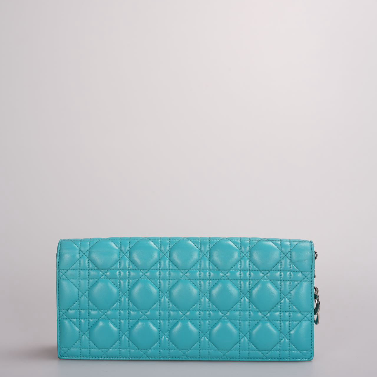 Dior Aqua Green Cannage Leather Lady Dior Chain Clutch bag