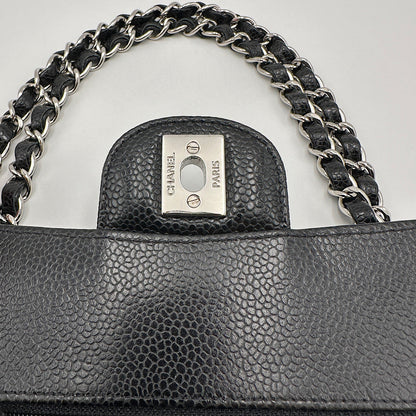 Petit sac classique cuir grainé noir