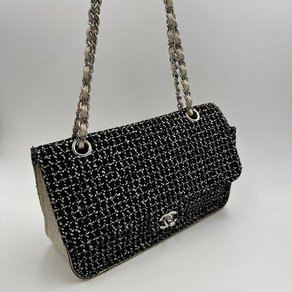 Sac Classique en tweed noir & blanc