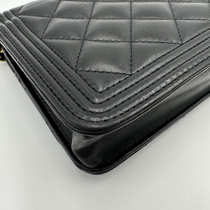 Wallet on chain Boy agneau noir