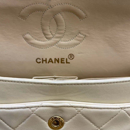 Chanel Vintage Beige Quilted  Leather small timeless Double Flap Bag