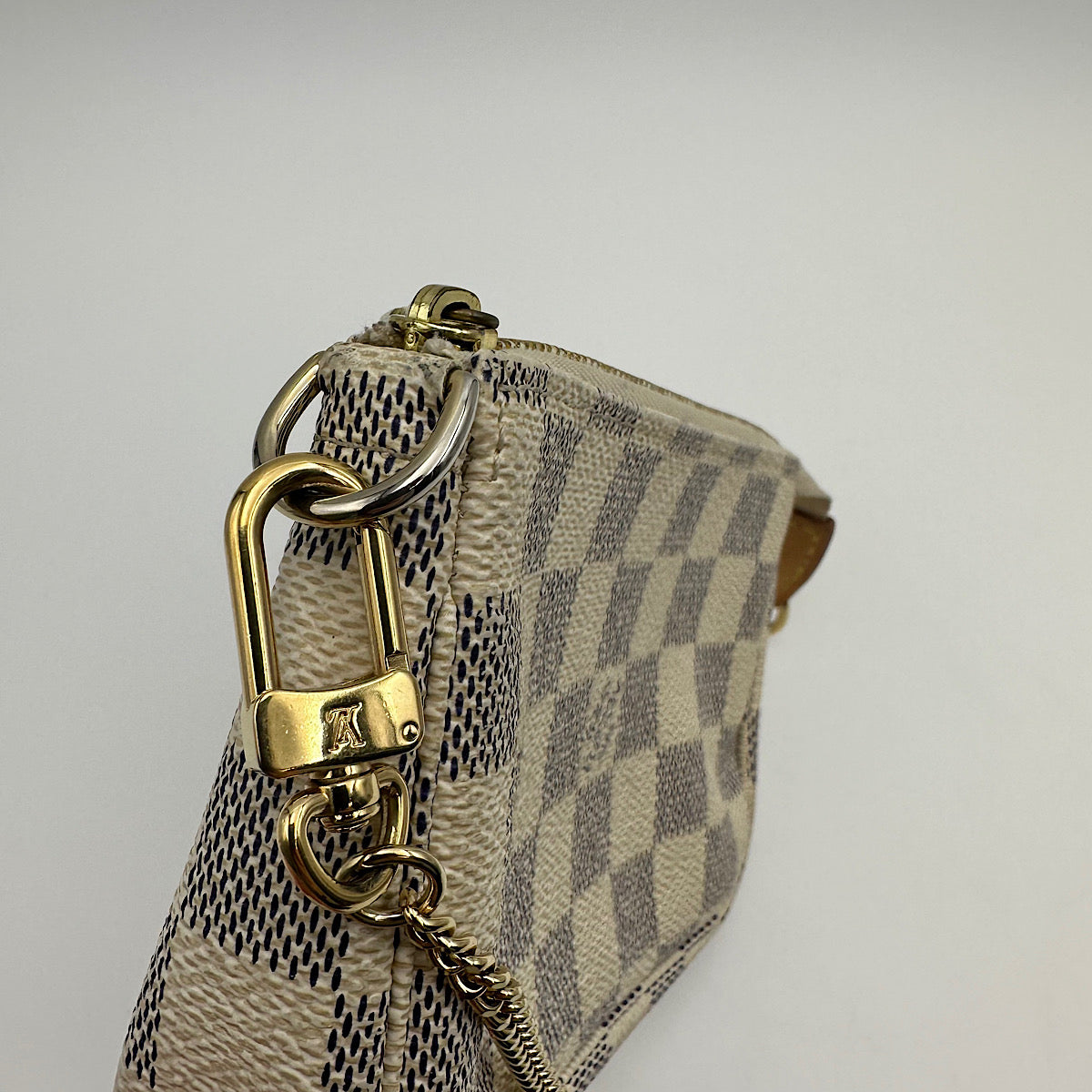 Pochette accessoires mini damier azur