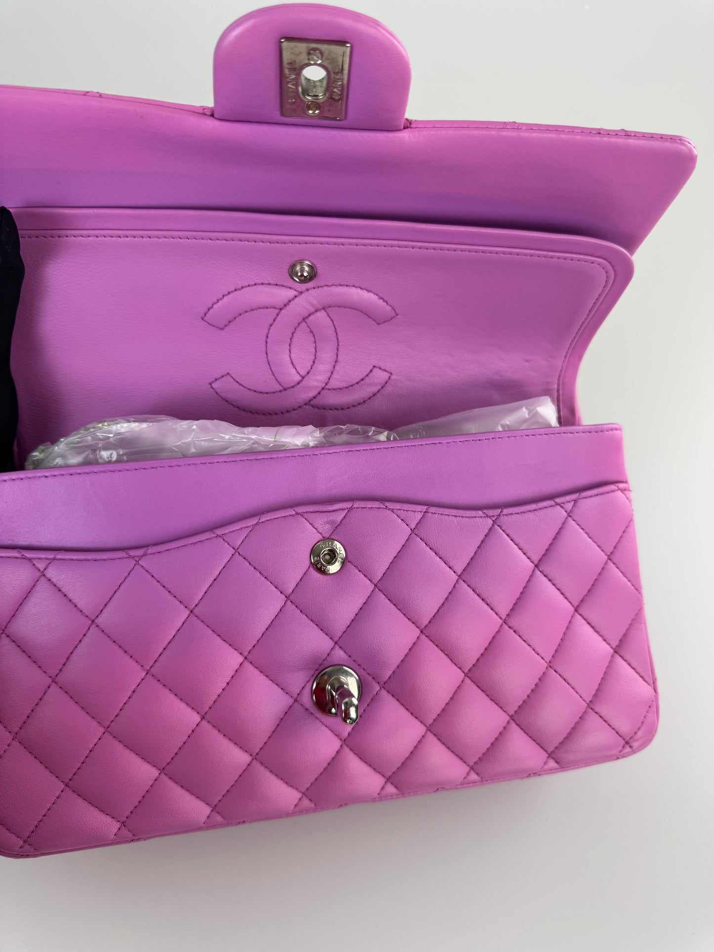 Chanel timeless flap bag medium purple