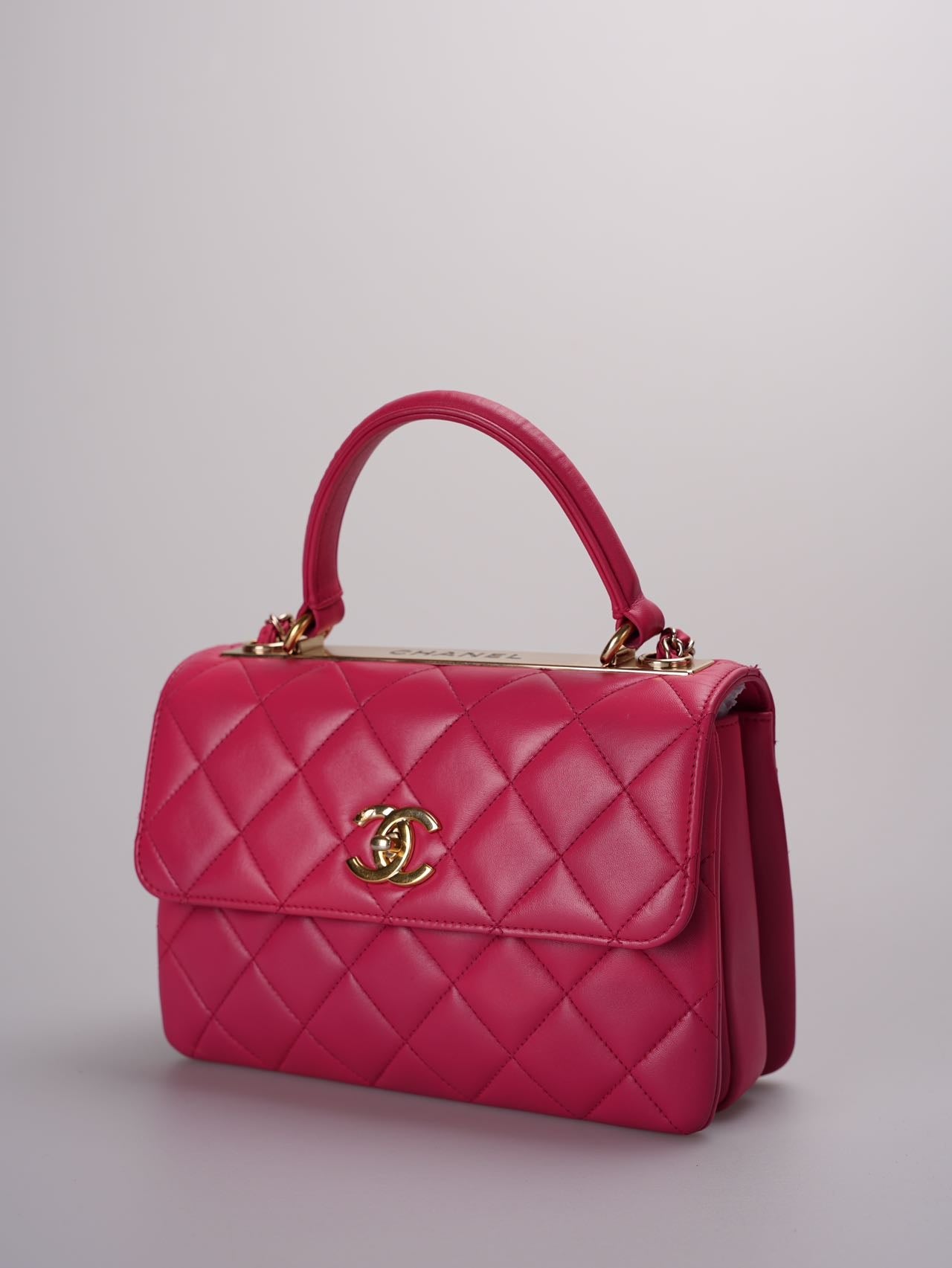 Chanel Trendy cc bag in hot pink with gold hardware in small size