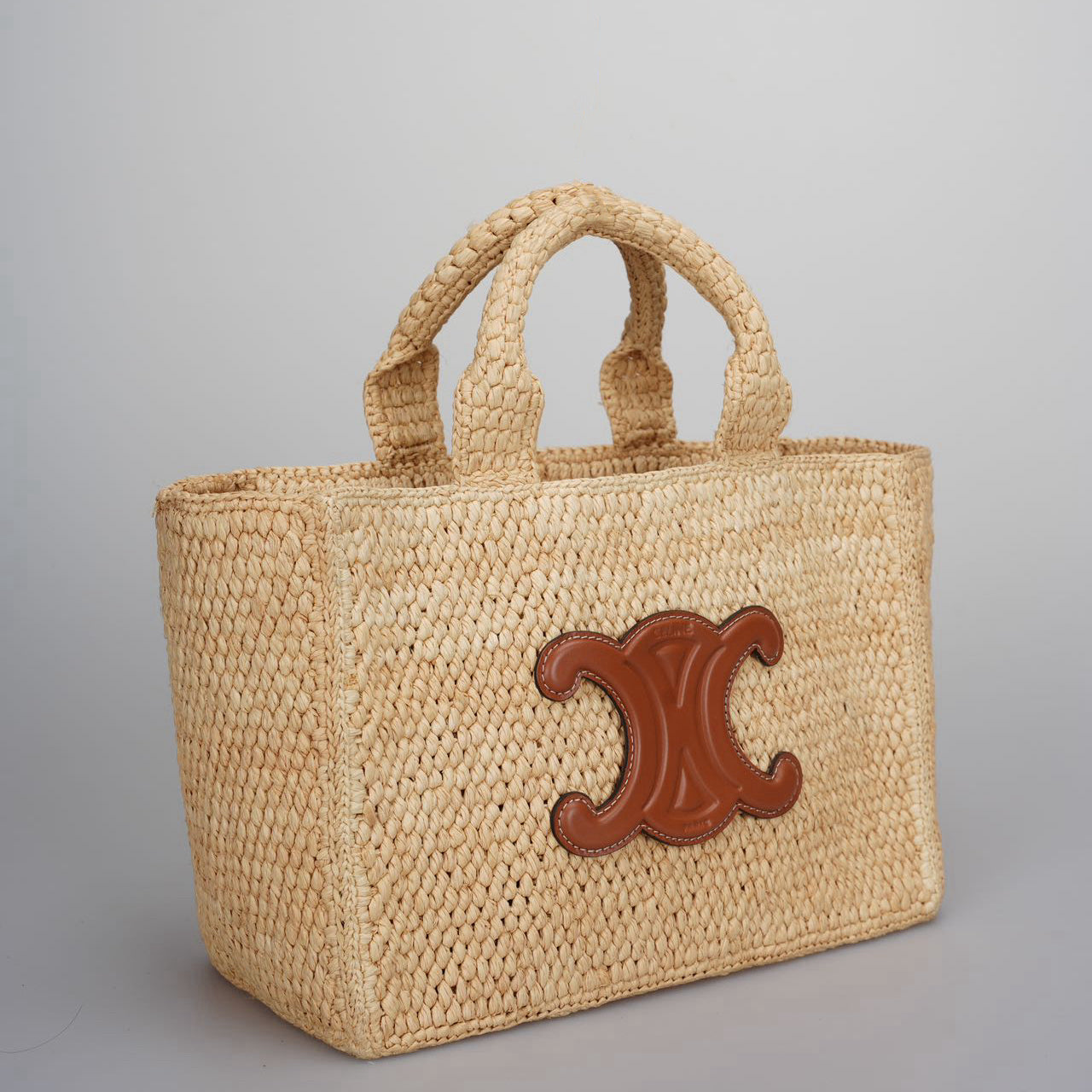 Celine Small Cabas Thais in Raffia and Calfskin