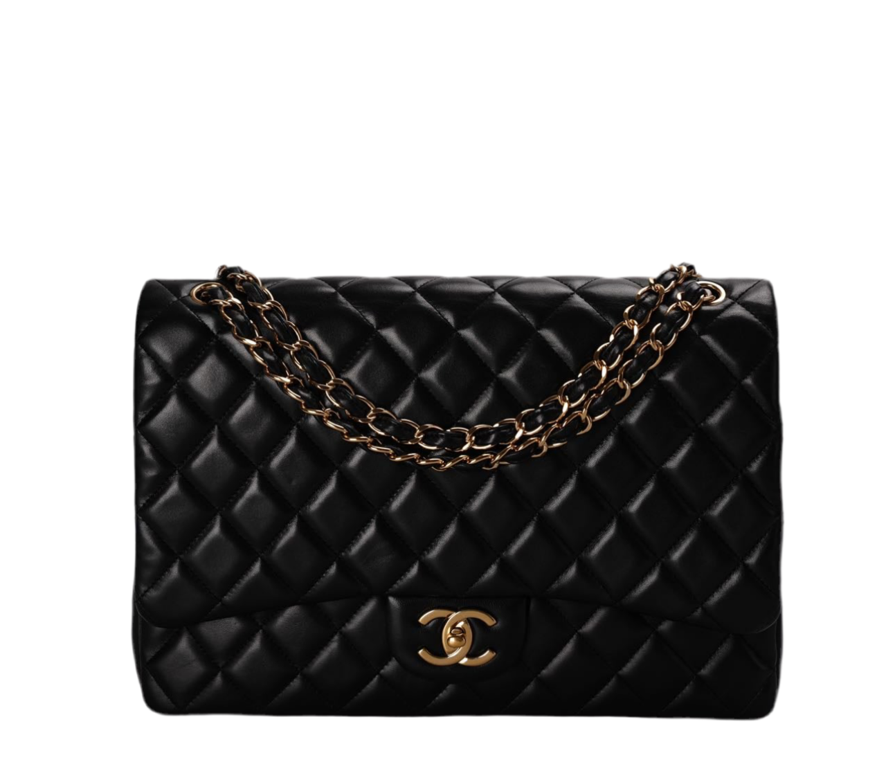 Chanel timeless Flap Quilted Maxi Lambskin Gold-tone Black