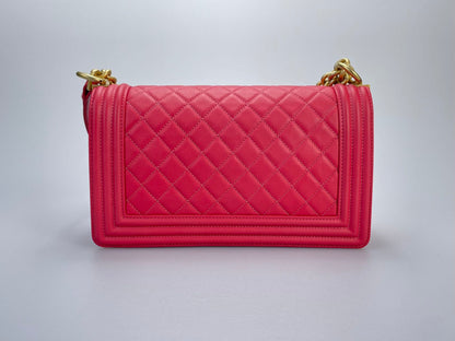 Chanel Medium Leboy Bag in Hot Pink with Gold Hardware