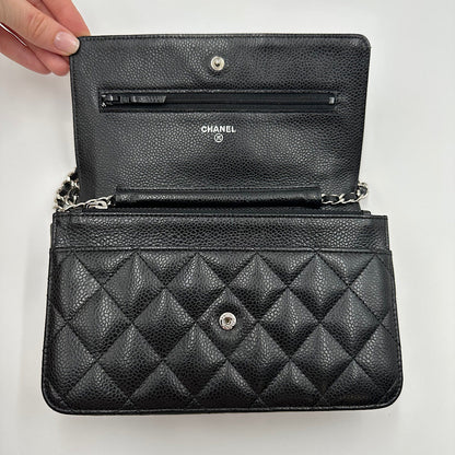 Wallet on chain classique caviar noir