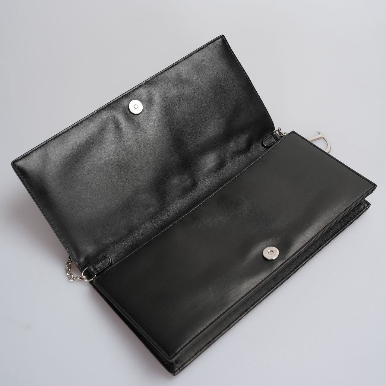 Christian Dior Lambskin Cannage Lady Dior Clutch in Black