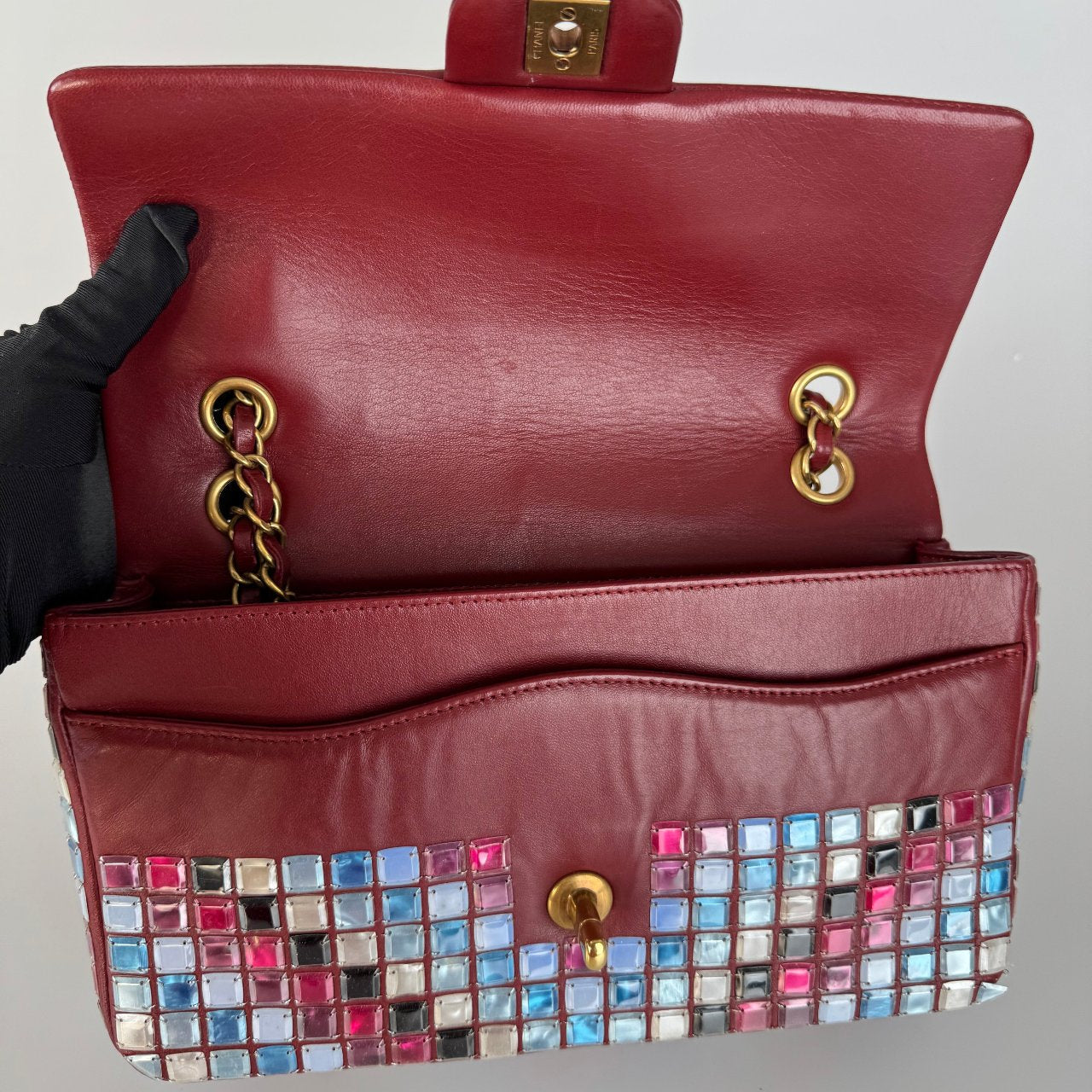 Chanel Mosaic Medium Flap Red Multicolor