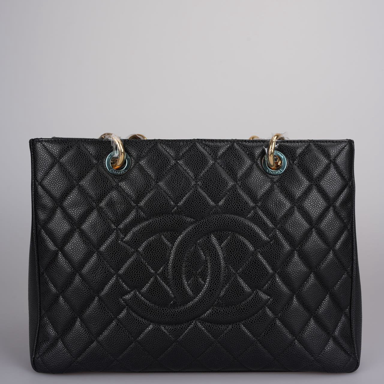 Chanel Grand Shopping Tote black gst Bag in Cavier Leather with Gold Hardware