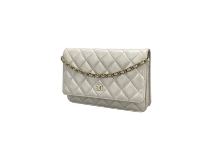 Chanel Wallet on Chain Bag Quilted Iridescent Lambskin Crossbody