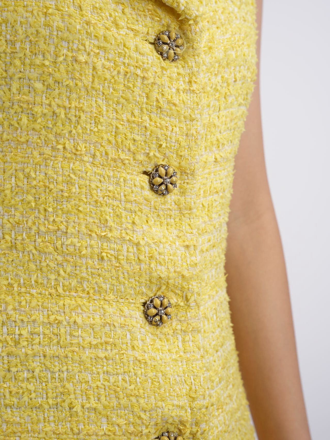 Chanel Yellow tweed dress 2012 Runway FR36