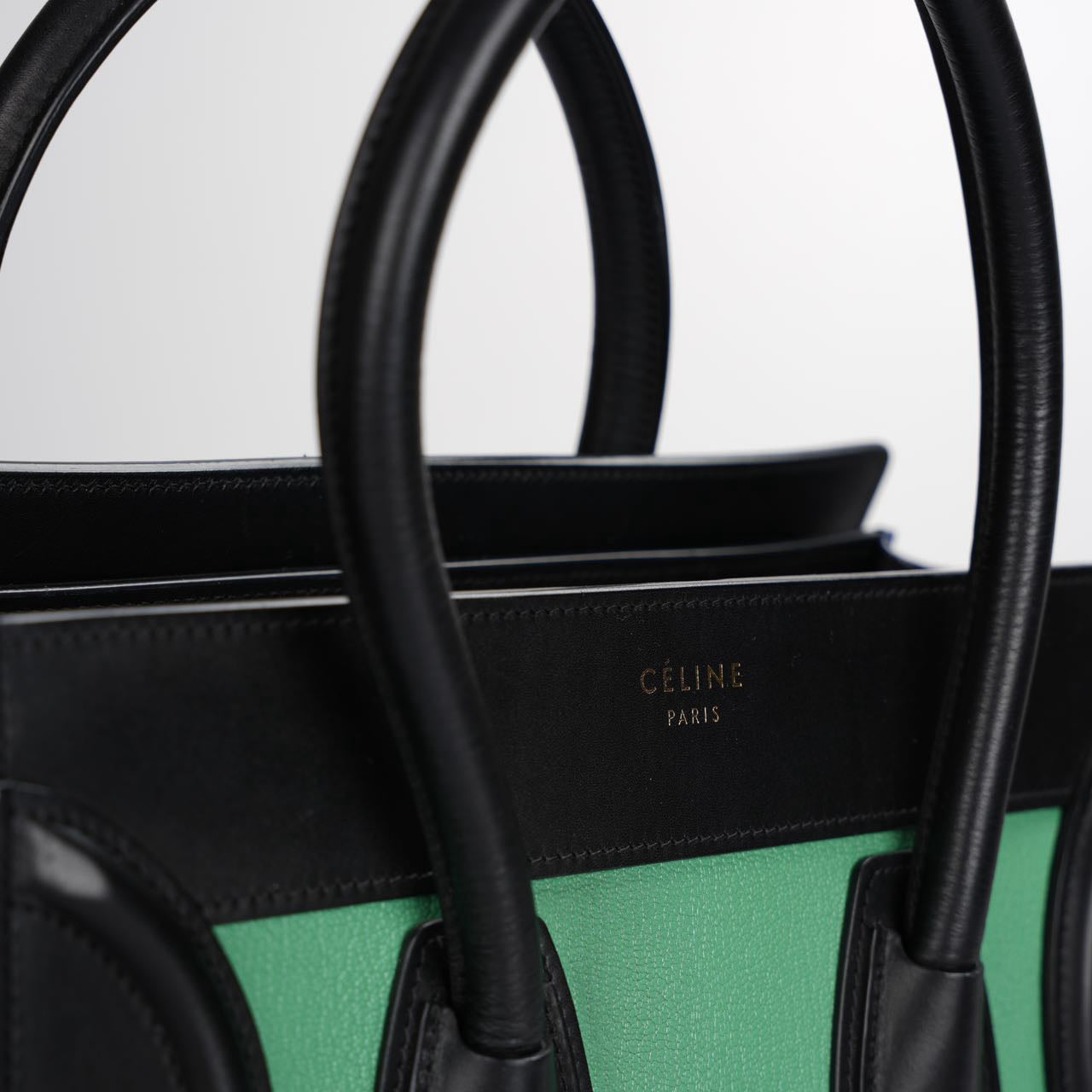 CELINE Tricolor Luggage Bag Leather Micro