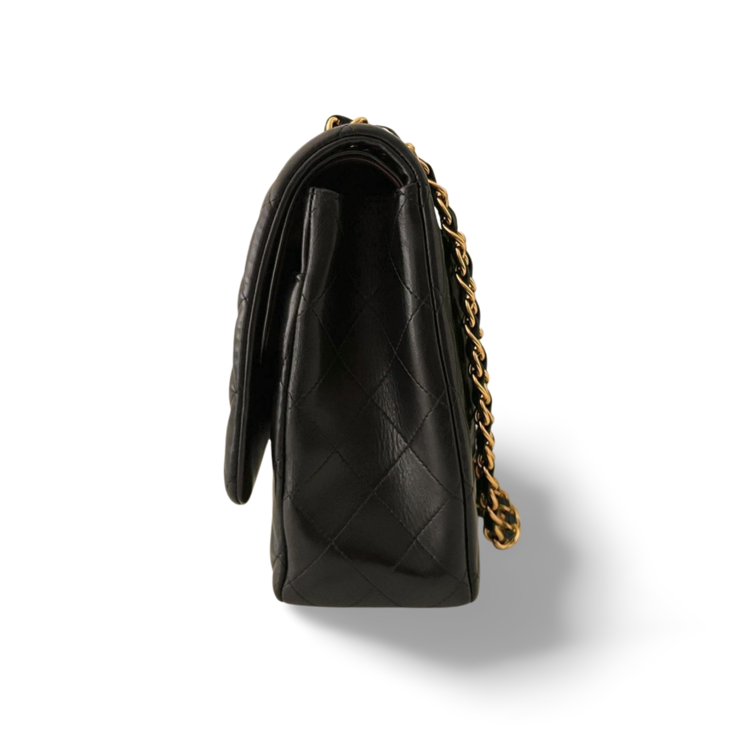 Chanel Black Classic Double Flap Maxi Bag with Gold Hardware