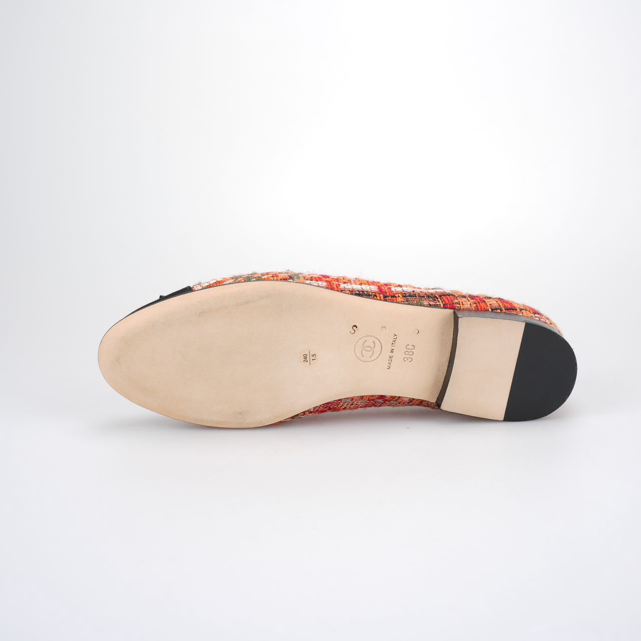 Chanel Ballet Flats Multicolor Fabric and Leather CC 38