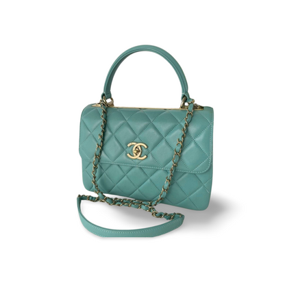 CHANEL Small Trendy CC Bag in Tiffany Blue with Gold Hardware