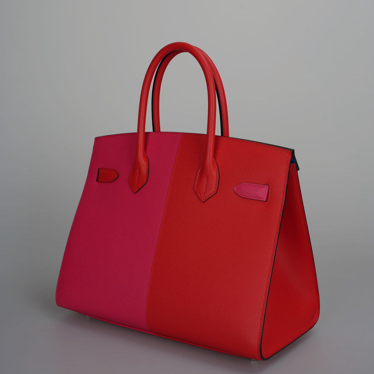 Hermes Epsom Casaque Birkin Sellier 30 Rouge Coeur Rose Extreme Bleu Zanziba with palladium Hardware