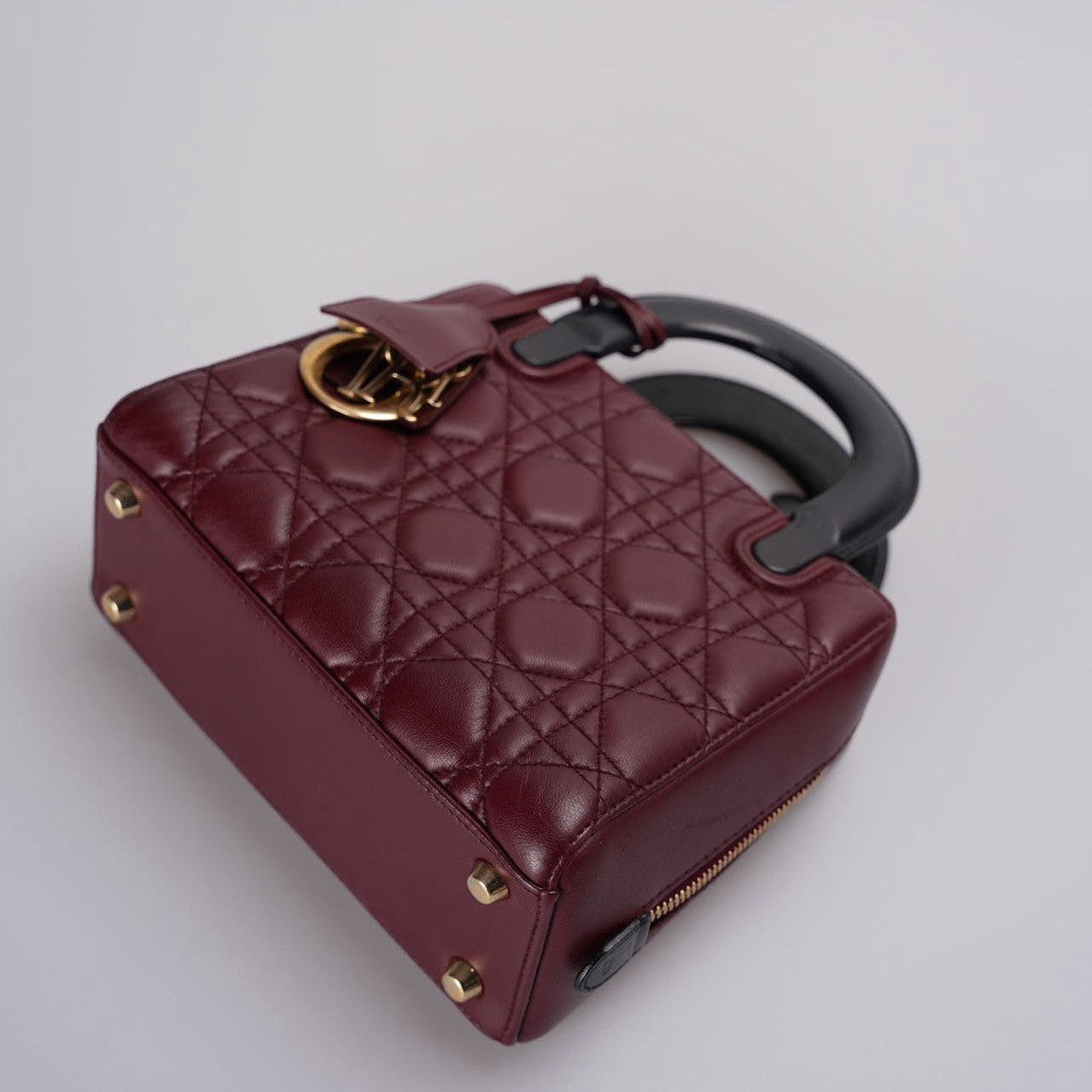 Christian Dior Lambskin Burgundy Cannage Lily Tote Bag