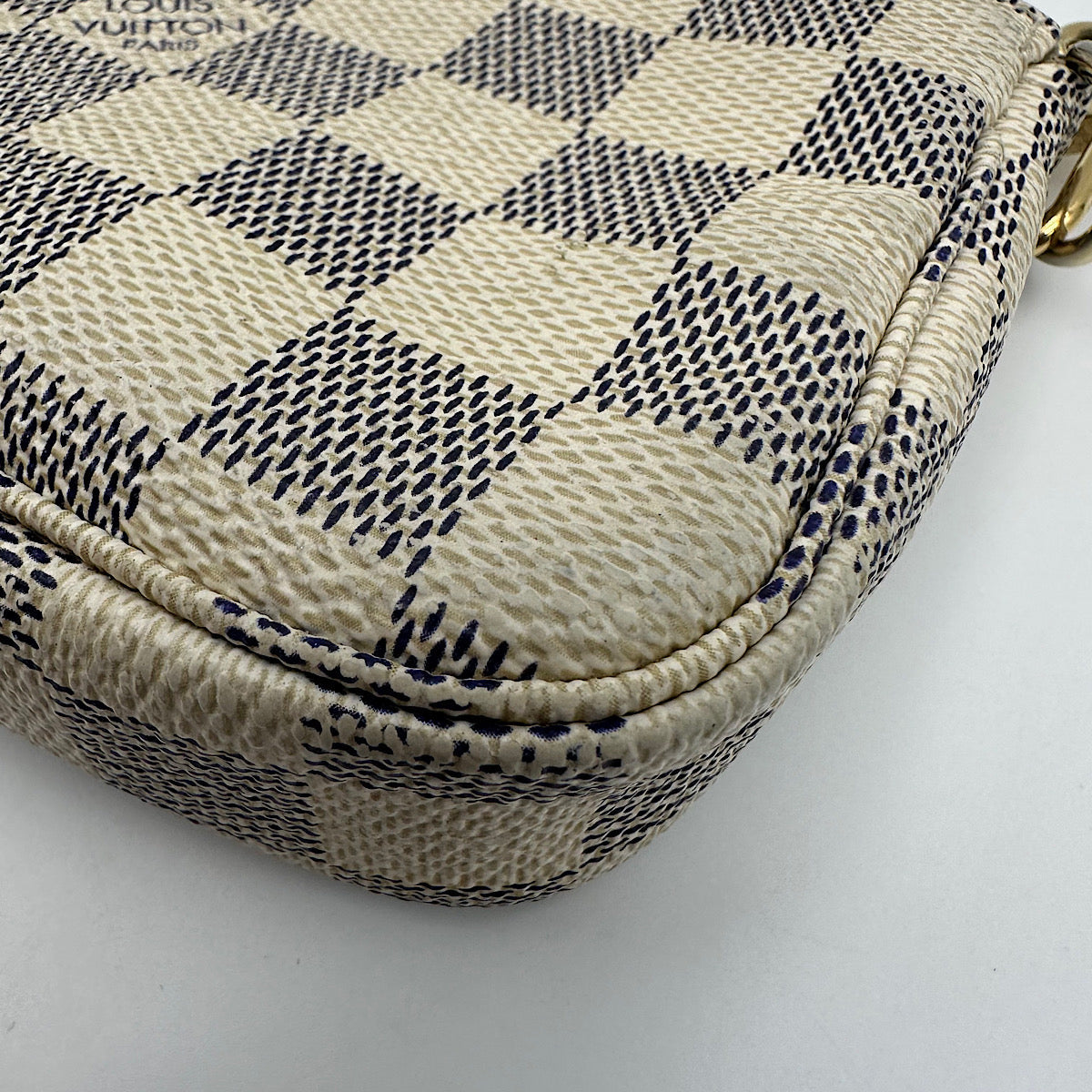 Pochette accessoires mini damier azur