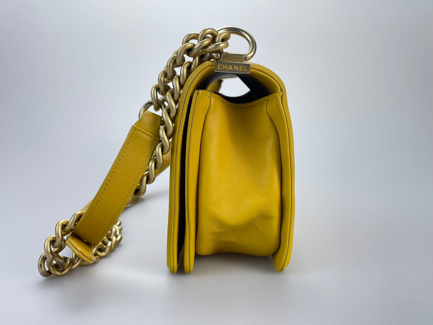 Chanel Leboy Medium in Lemon Yellow Bag with Gold Hardware