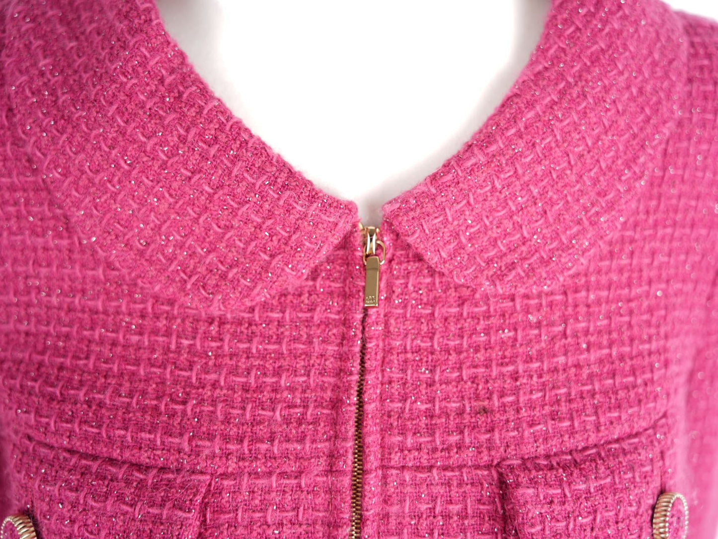 Chanel Wool Jacket Fuchsia 2016 Fall Winter Collection Size 34