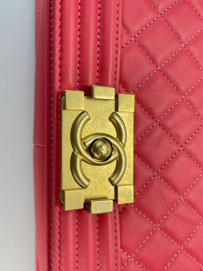 Chanel Medium Leboy Bag in Hot Pink with Gold Hardware