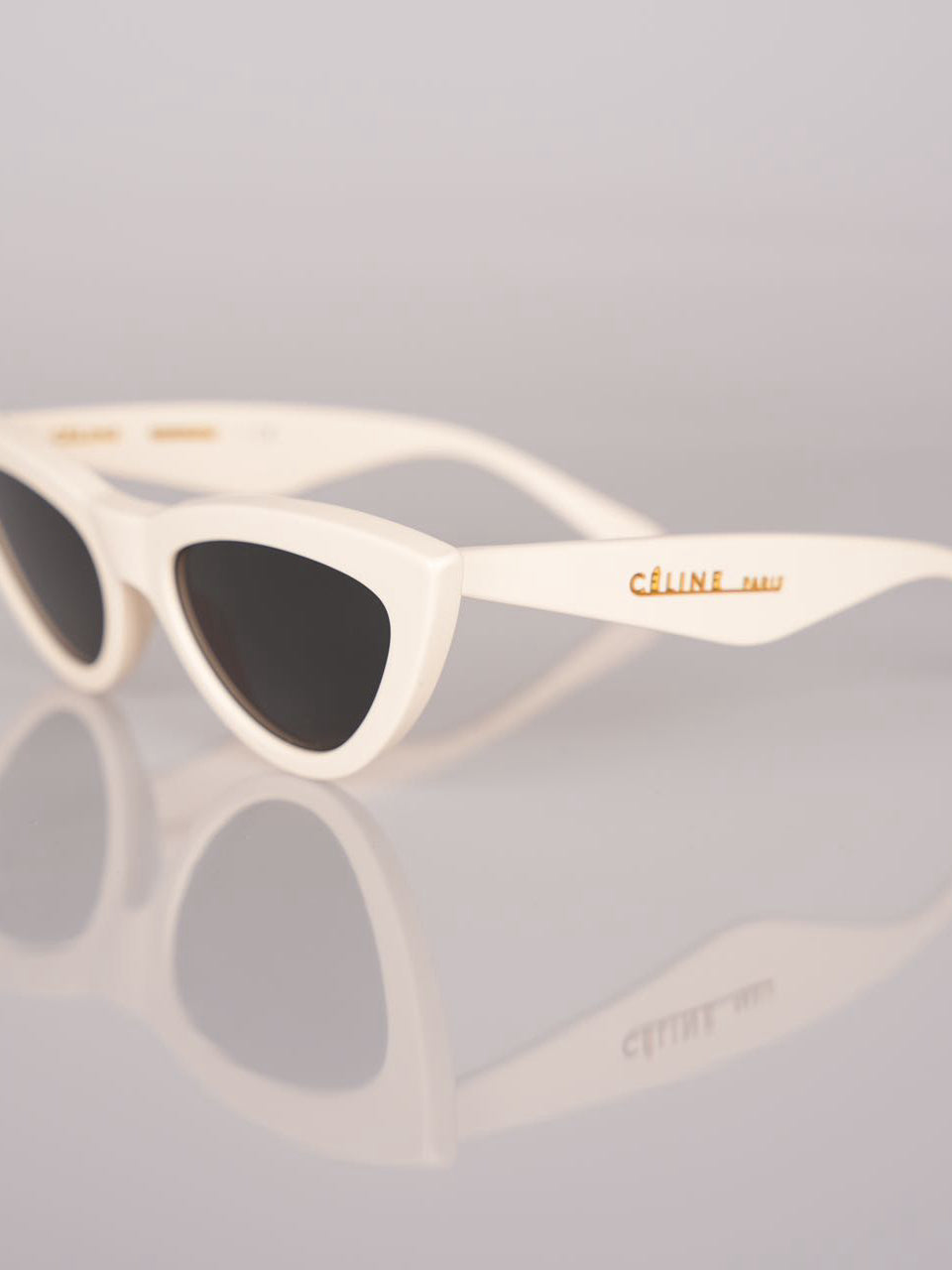 Celine Cat Eye Sunglasses with Beige Acetate Frame