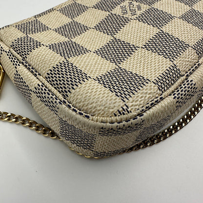 Pochette accessoires mini damier azur