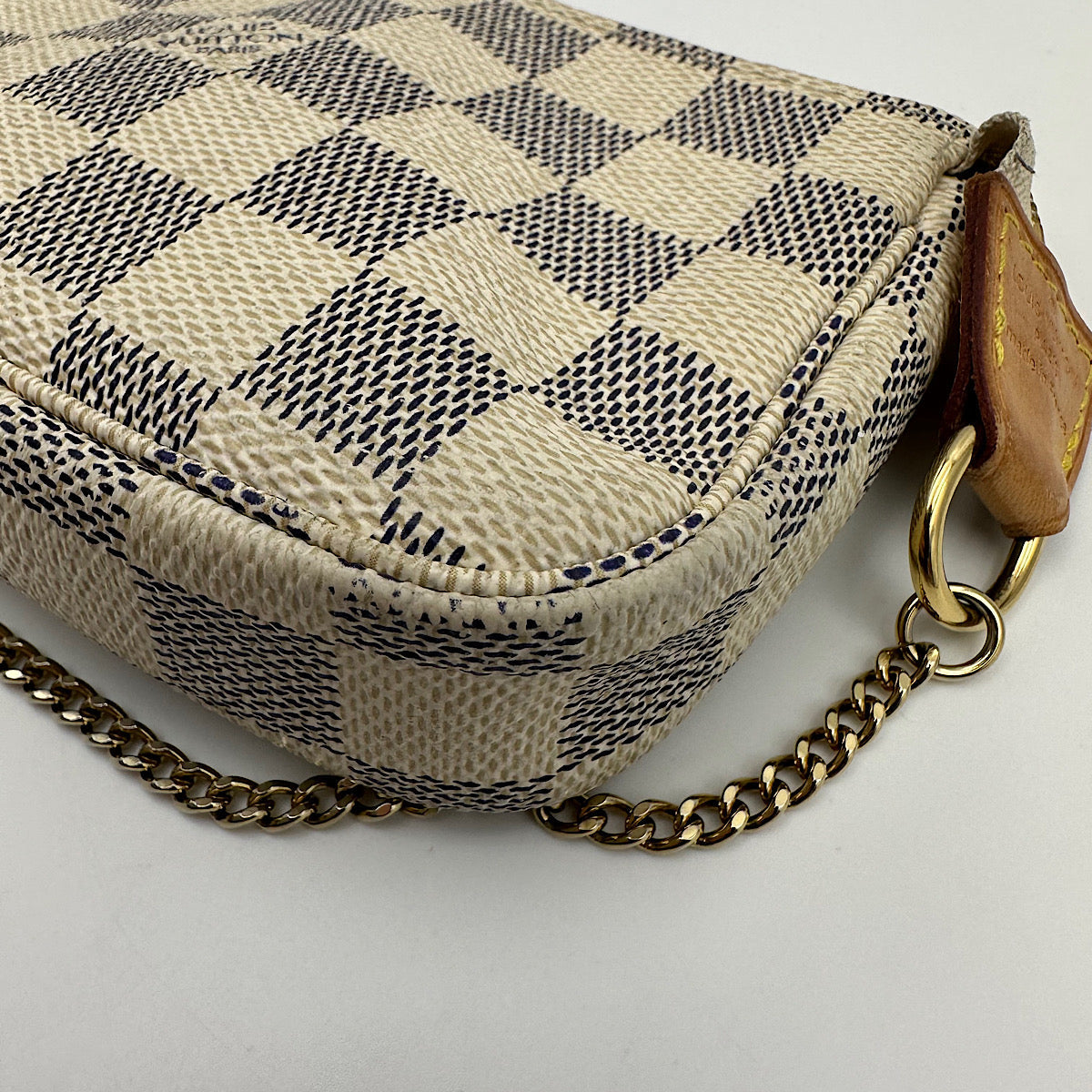 Pochette accessoires mini damier azur