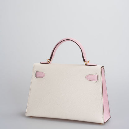 Hermes Mini Kelly  20cm HSS In Chèvre  mysore Nata with Rose Sakura