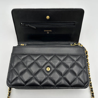 Wallet on chain classique agneau noir