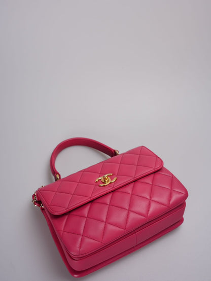 Chanel Trendy cc bag in hot pink with gold hardware in small size