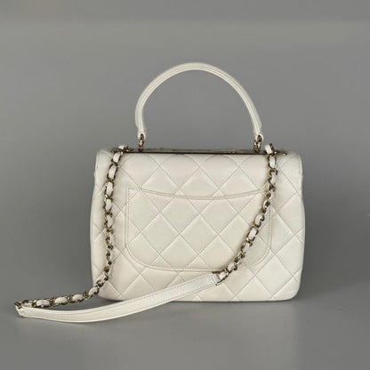 Chanel Trendy CC Bag in Lambskin Small White Diamond Quilted with Champagne Gold Hardware