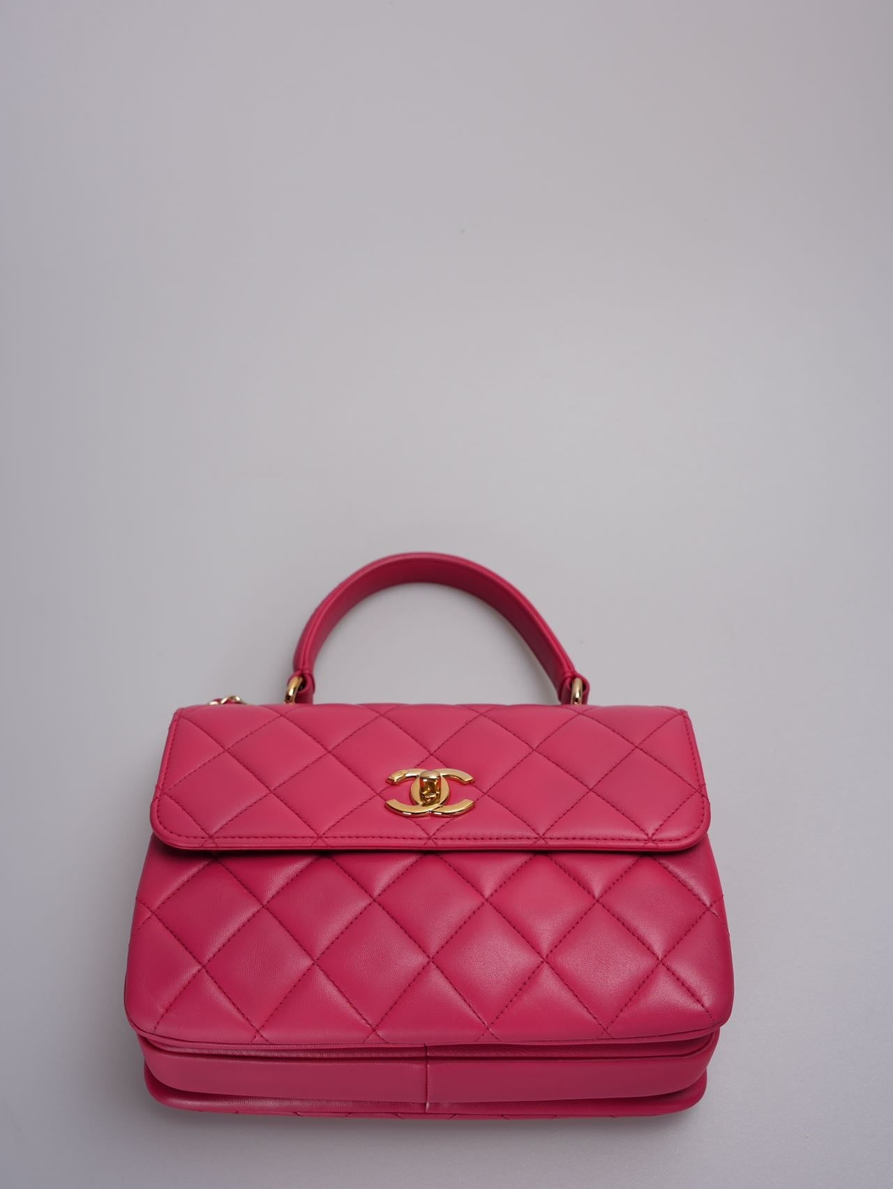 Chanel Trendy cc bag in hot pink with gold hardware in small size