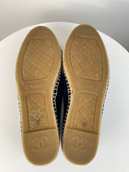 Chanel Blue Flats with CC logo 38