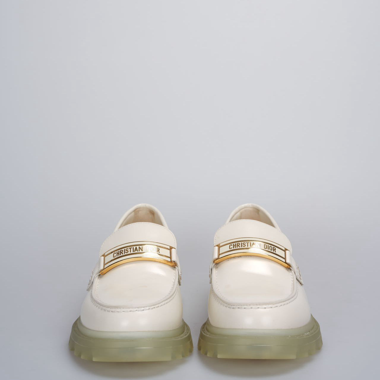 Christian Dior leather white loafers 36.5