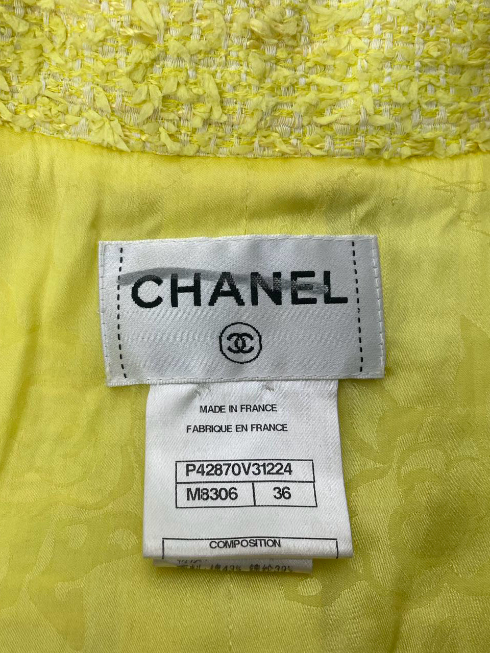 Chanel Yellow tweed dress 2012 Runway FR36