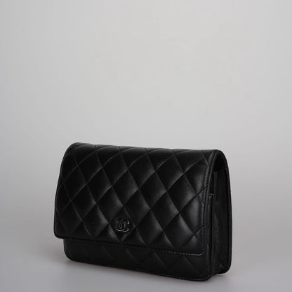 Chanel Black Classic WOC Lambskin Leather with Silver Hardware