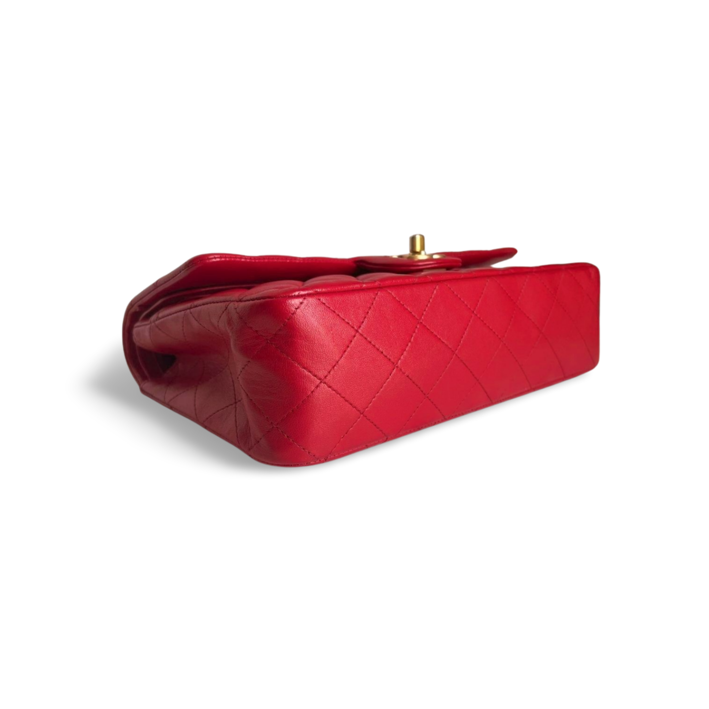 Chanel Red timless Flap Bag With Gold Hardware