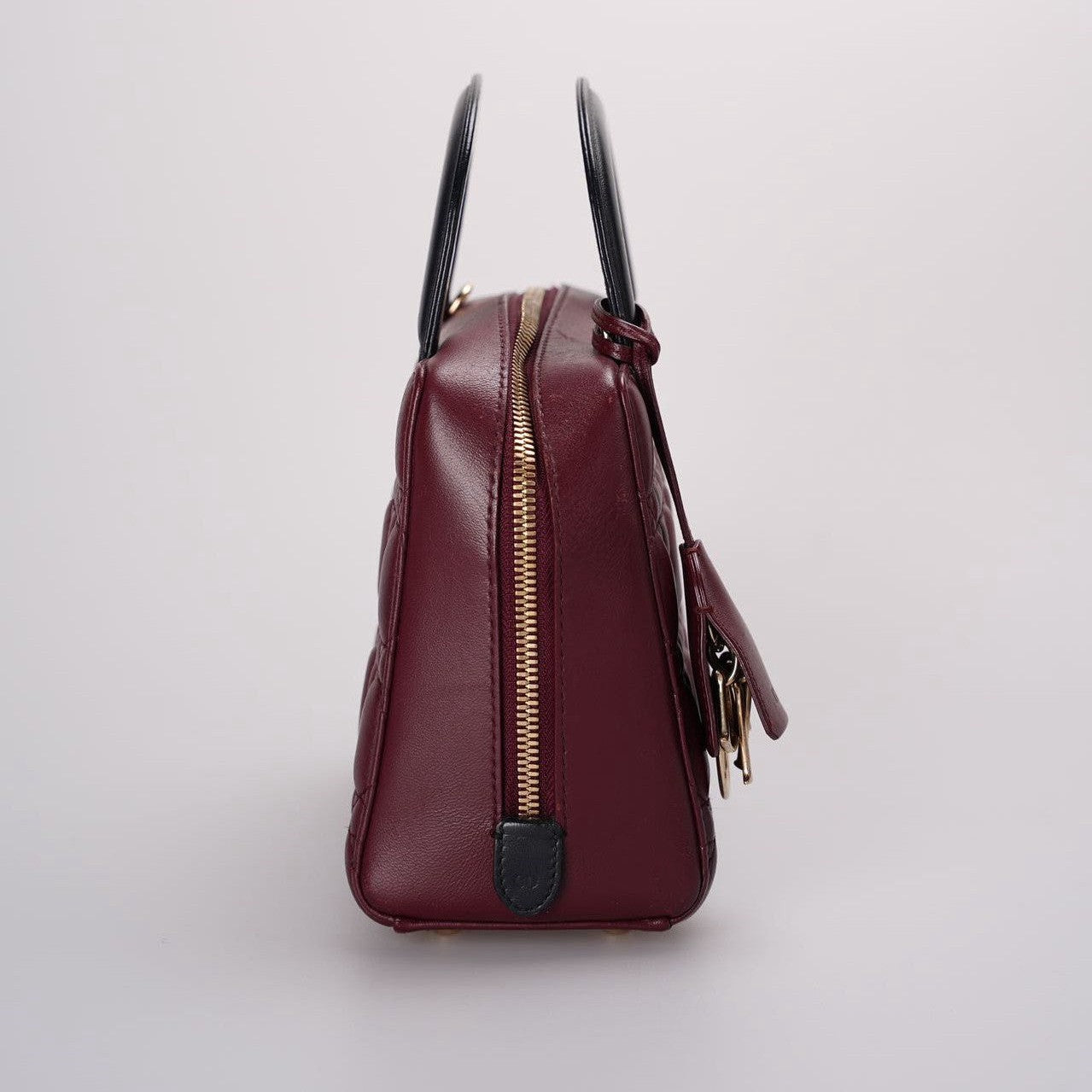 Christian Dior Lambskin Burgundy Cannage Lily Tote Bag