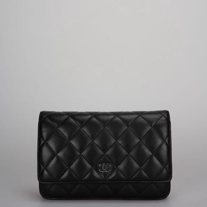 Chanel Black Classic WOC Lambskin Leather with Silver Hardware