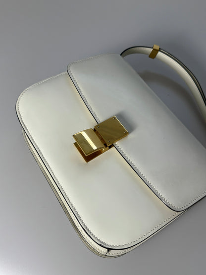 Celine bag Classic Box white leather shoulder bag