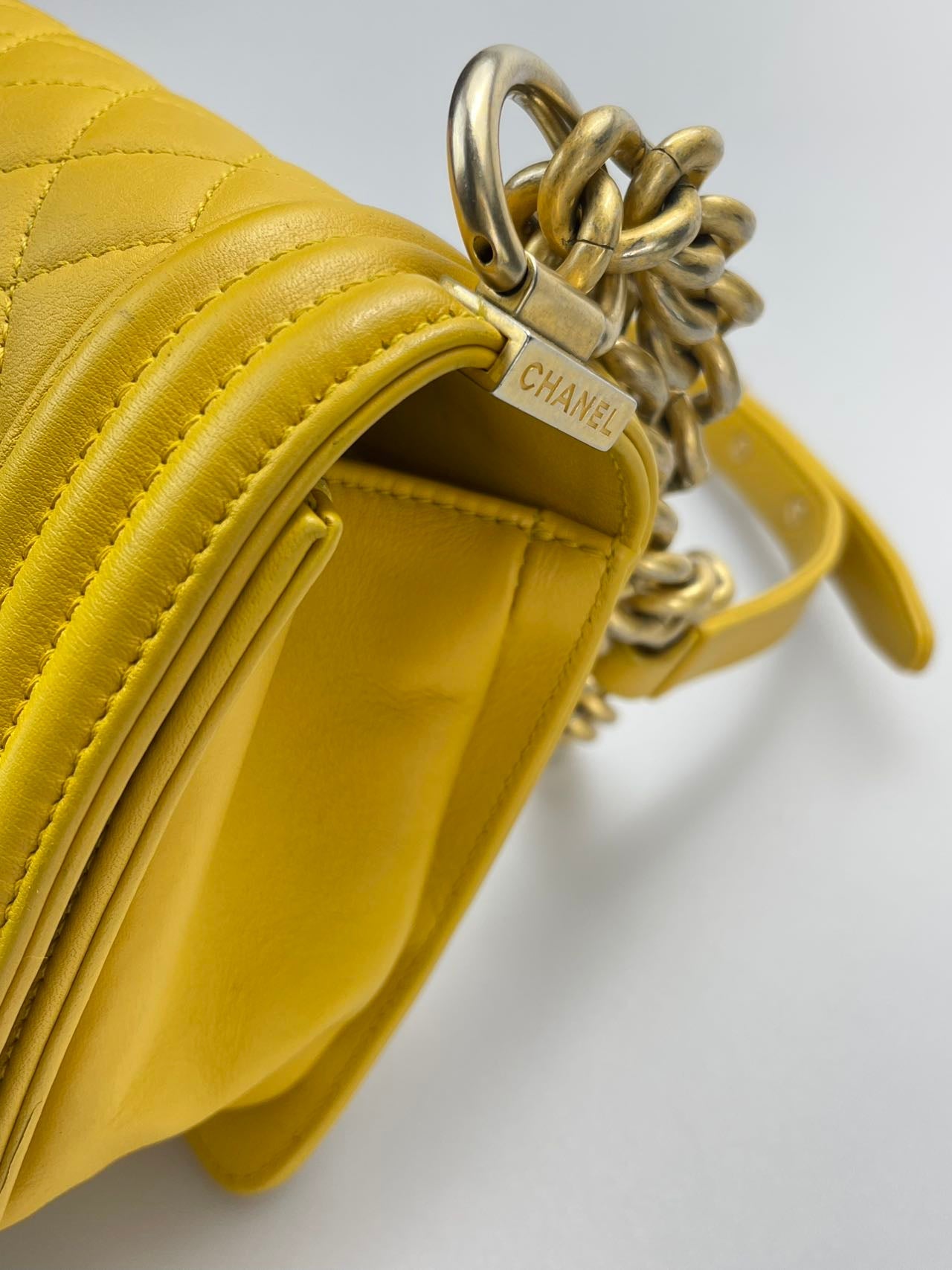 Chanel Leboy Medium in Lemon Yellow Bag with Gold Hardware