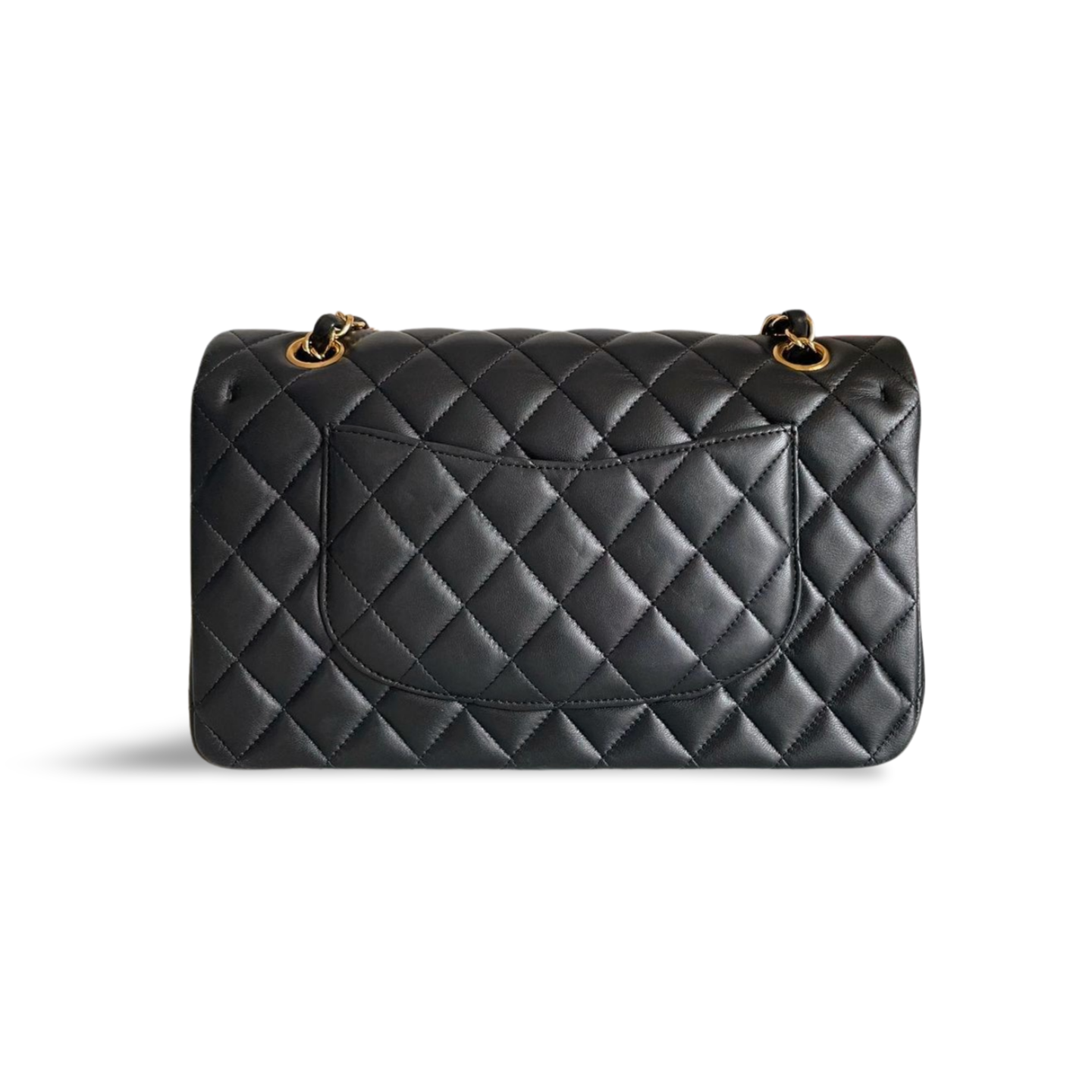 Chanel Black timeless Flap Bag Medium Lambskin Leather With Gold Hardware